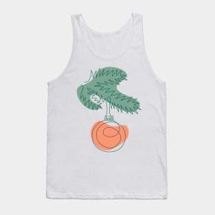 Outline Christmas tree branch with ball decoration and shapes Tank Top